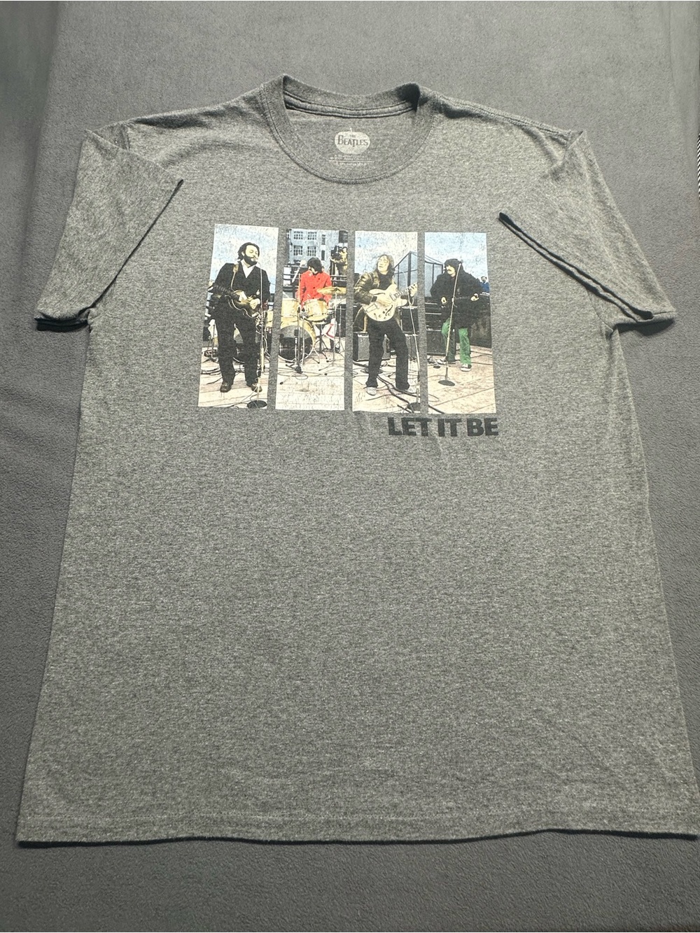 The Beatles Gray Graphic 'Let It Be' Short Sleeve Tee